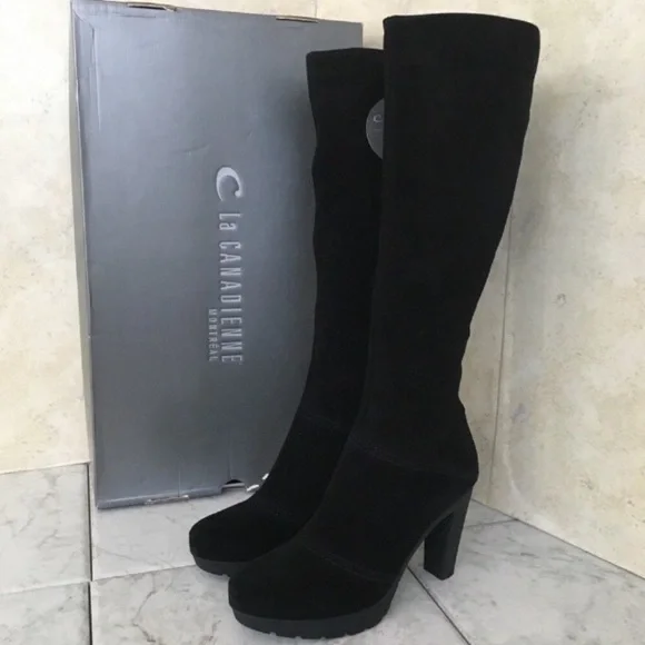 La Canadienne Black Suede Waterproof Boots Women’s Size 9.5 Medium